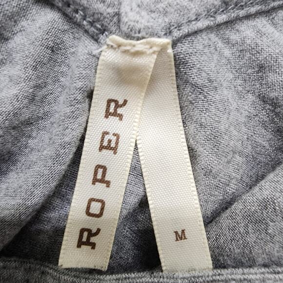 Roper Top Womens M Heathered Grey Scoop Neck Short Sleeve Back Cutout Cacti Tee - Picture 4 of 10